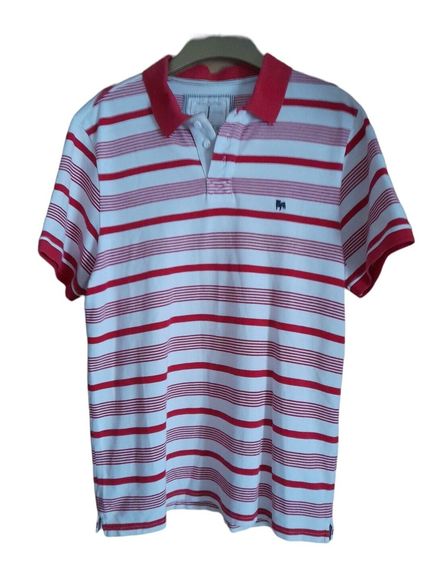 Jasper Conran Jeans Mens Striped Polo Shirt Red White - Size Medium 39"-42" - Picture 4 of 6